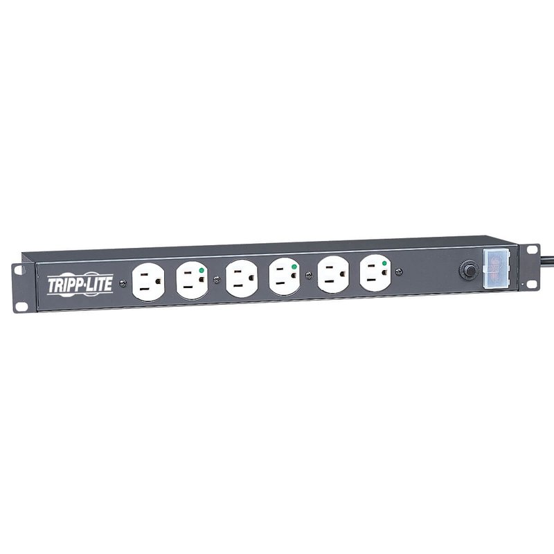 Tripp Lite RS1215-HG NOT for Patient-Care Vicinity - UL 1363 1U Rackmount Power Strip with 12 Hospital-Grade Outlets 15 ft. (4.57 m) Cord Power Strip Rack