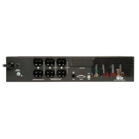 Tripp Lite SMART1000RM2U SmartPro 120V 1kVA 800W Line-Interactive Sine Wave UPS 2U Rack/Tower Network Card Options LCD USB DB9 6 Outlets