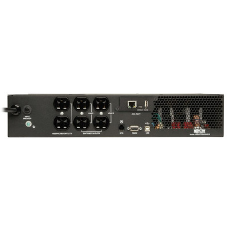 Tripp Lite SMART1000RM2UN SmartPro 120V 1000VA 800W Line-Interactive Sine Wave UPS 2U WEBCARDLX LCD USB DB9 6 Outlets UPS Battery Backup