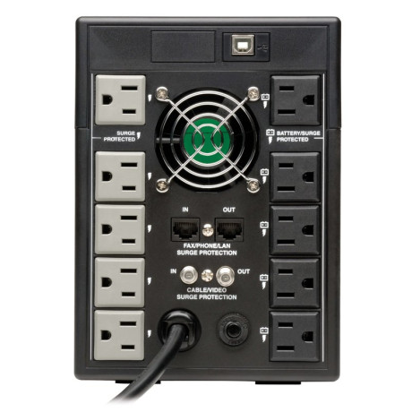 Tripp Lite SMART1500LCDT SmartPro 1500VA 900W 120V Line-Interactive Sine Wave UPS - 10 Outlets LCD USB Tower