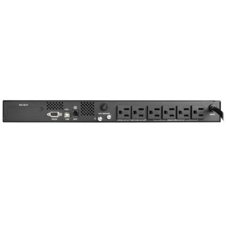 Tripp Lite SMART500RT1U 500VA 300W 120V Line-Interactive UPS - 6 NEMA 5-15R Outlets USB DB9 Network Card Option 1U Rack/Tower UPS Battery Backup