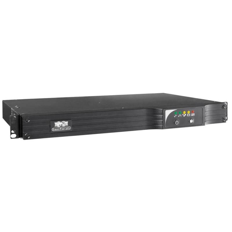 Tripp Lite SMART500RT1UN SmartPro 120V 500VA 300W Line-Interactive UPS 1U WEBCARDLX USB DB9 6 Outlets UPS Battery Backup