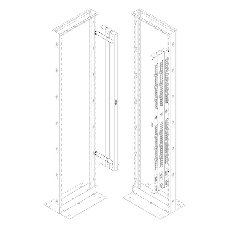 Tripp Lite SRPDU2PBRKT Vertical PDU Mounting Bracket Accessory Kit for 2-Post and 4-Post Open Frame Racks PDU Accessories