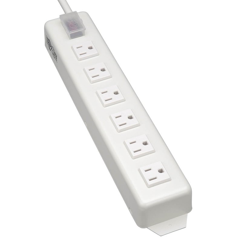 Tripp Lite TLM615NCRA Power It! Power Strip with 6 Right-Angle Outlets 15 ft. (4.57 m) Cord Transparent Switch Cover Power Strip Cord